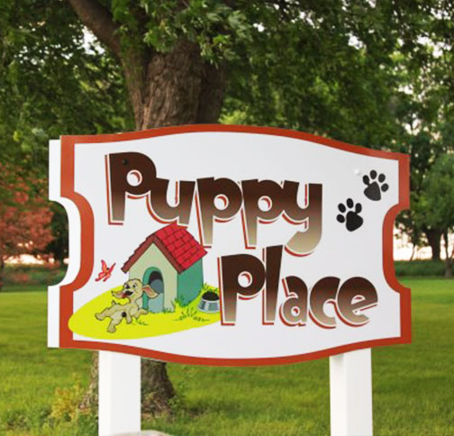 puppy place sign
